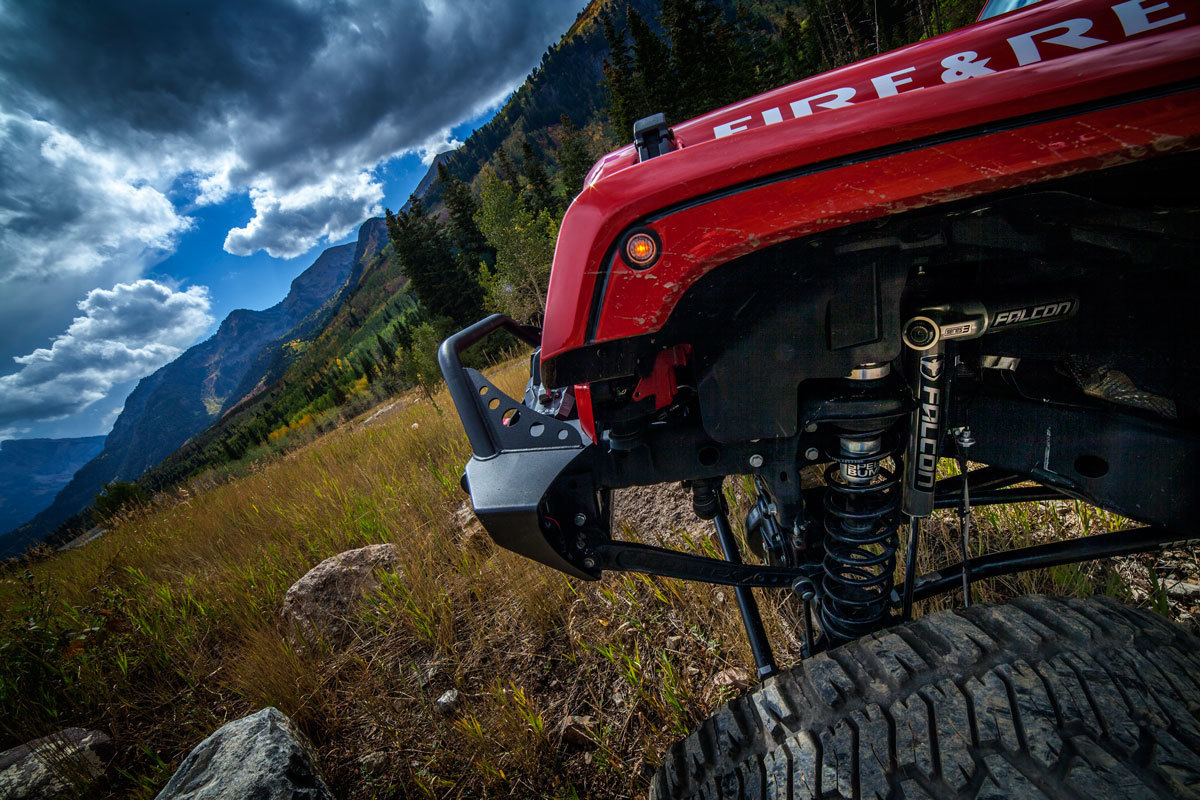 JK with Falcon Series 3.1 Piggyback Shocks